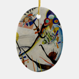 Kandinsky Blue Segment Ceramic Ornament