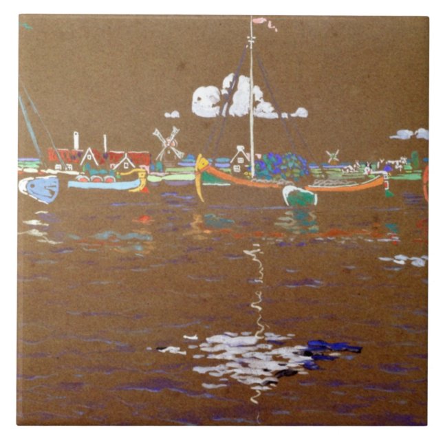 Kandinsky - Boats Tile (Front)