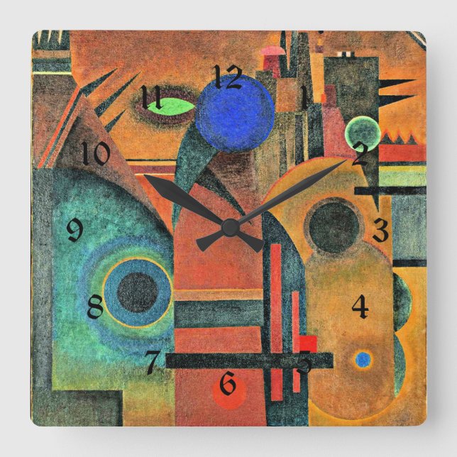 Kandinsky - Brown Silence Square Wall Clock (Front)