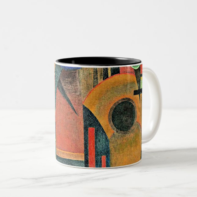 Kandinsky - Brown Silence Two-Tone Coffee Mug (Front Right)