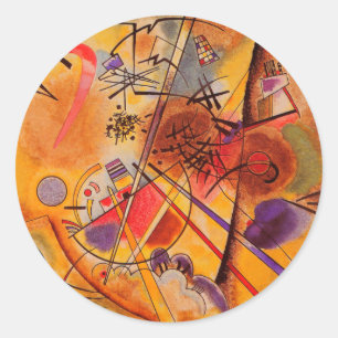 Kandinsky Brown Yellow Red Blue Classic Round Sticker