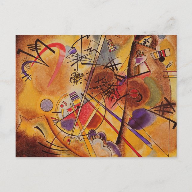 Kandinsky Brown Yellow Red Blue Holiday Postcard (Front)