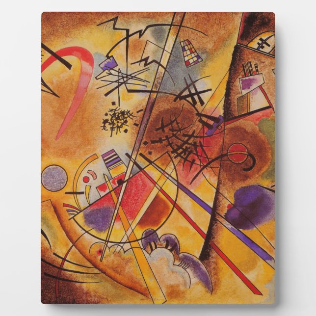 Kandinsky Brown Yellow Red Blue Plaque (Front)