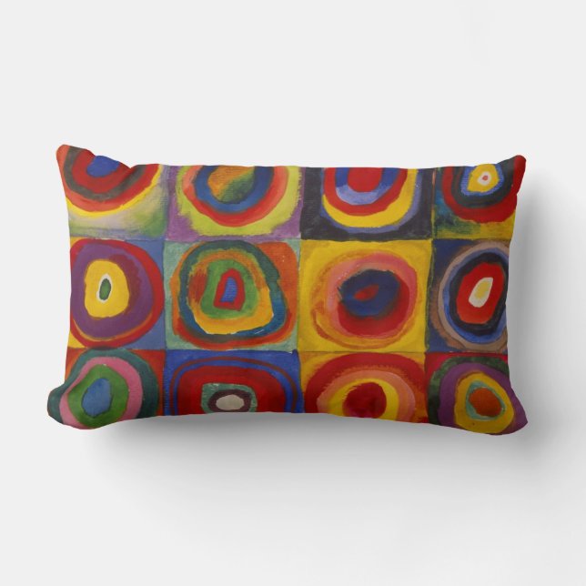 Kandinsky Colour Study of Squares & Circles Lumbar Pillow (Front)