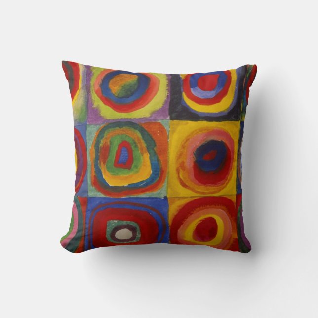 Kandinsky Colour Study of Squares & Circles Throw Pillow (Front)