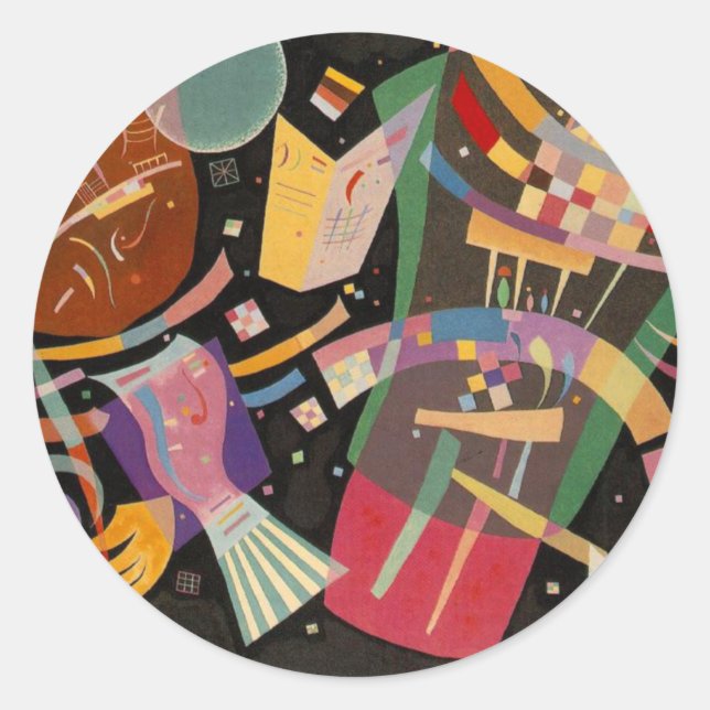 Kandinsky Composition 10 Abstract Painting Classic Round Sticker (Front)