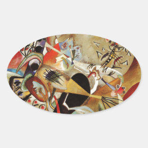 Kandinsky Composition Abstract Oval Sticker