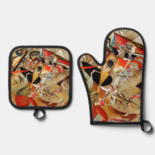 Kandinsky Composition Abstract Painting Oven Mitt & Pot Holder Set