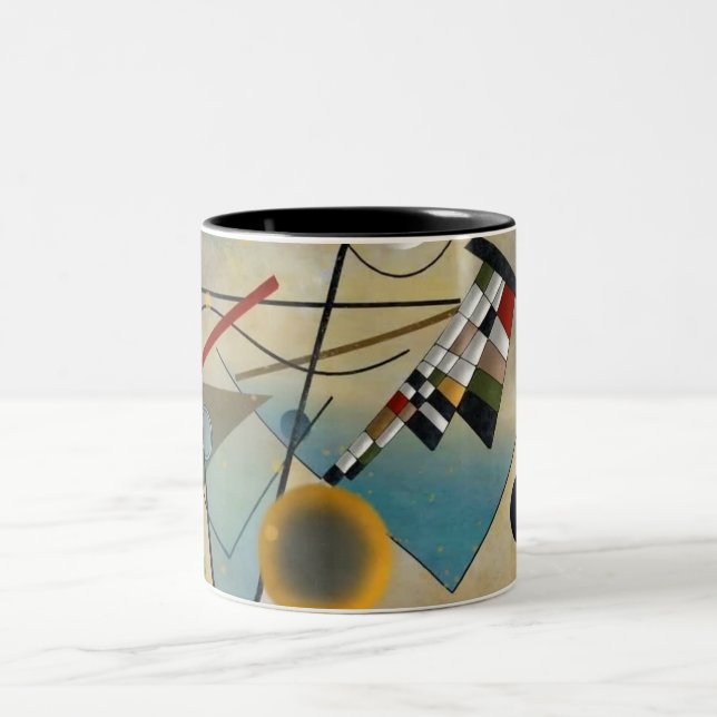 Kandinsky Composition Abstract Painting Two-Tone Coffee Mug (Center)