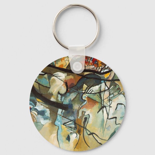 Kandinsky Composition V Abstract Painting Keychain (Front)