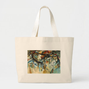 Kandinsky Composition V Abstract Painting Large Tote Bag