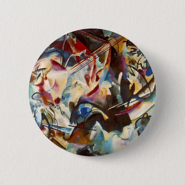 Kandinsky Composition VI Abstract Painting 2 Inch Round Button (Front)