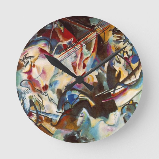 Kandinsky Composition VI Abstract Painting Round Clock (Front)