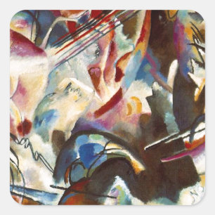 Kandinsky Composition VI Abstract Painting Square Sticker