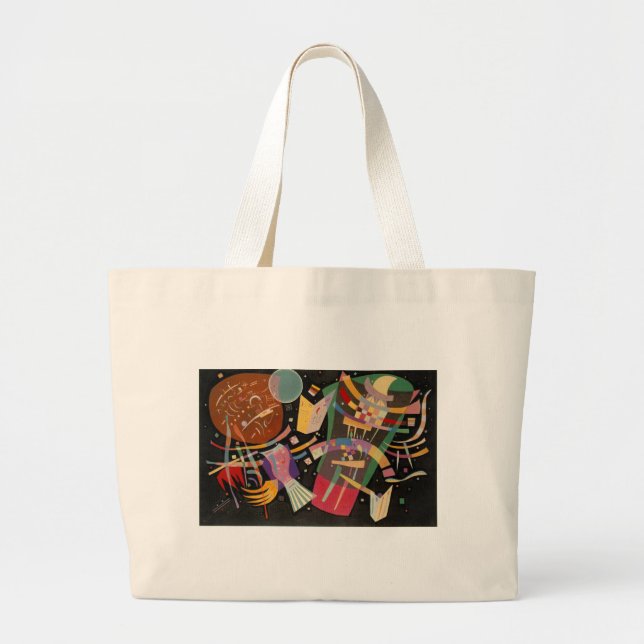 Kandinsky Composition X Abstract Artwork Large Tote Bag (Front)