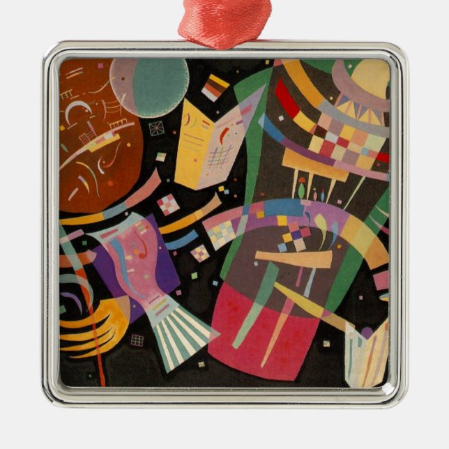 Kandinsky Composition X Abstract Artwork Metal Ornament (Front)