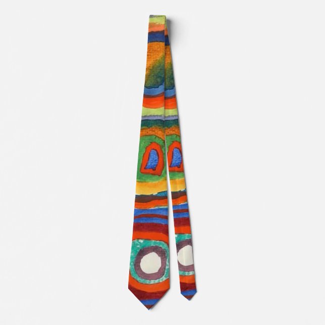Kandinsky - Concentric Circles, famous artwork, Tie (Front)