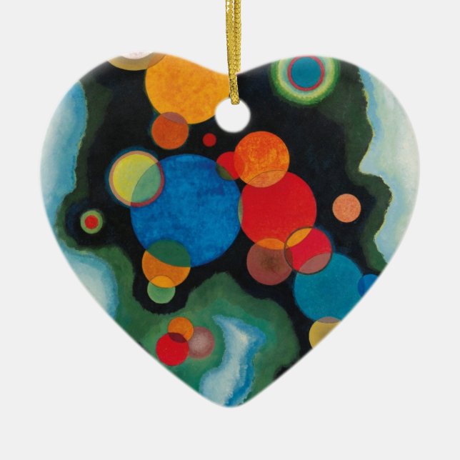 Kandinsky Deepened Impulse Abstract Oil on Canvas Ceramic Ornament (Front)