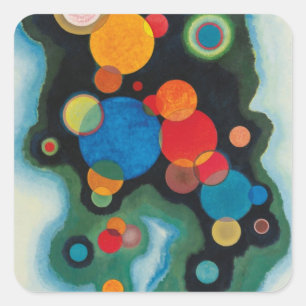 Kandinsky Deepened Impulse Abstract Oil on Canvas Square Sticker