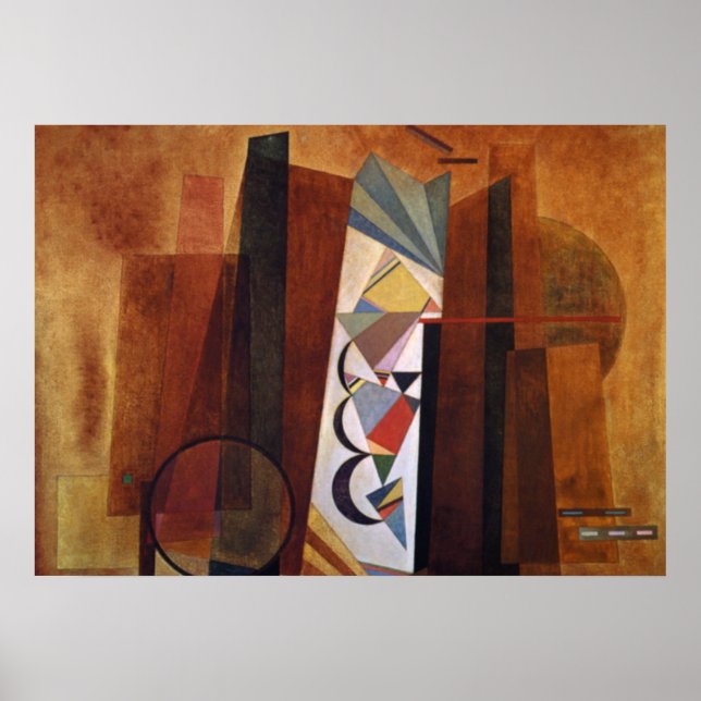 Kandinsky Development in Brown Abstract Artwork Poster (Front)