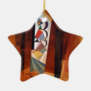 Kandinsky Development in Brown Abstract Painting Ceramic Ornament