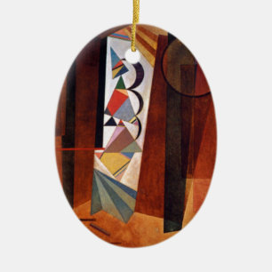 Kandinsky Development in Brown Abstract Painting Ceramic Ornament