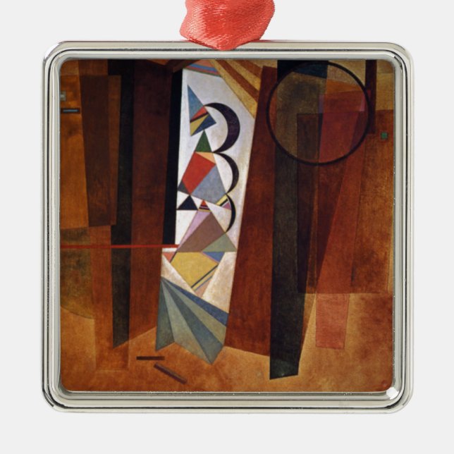 Kandinsky Development in Brown Abstract Painting Metal Ornament (Front)