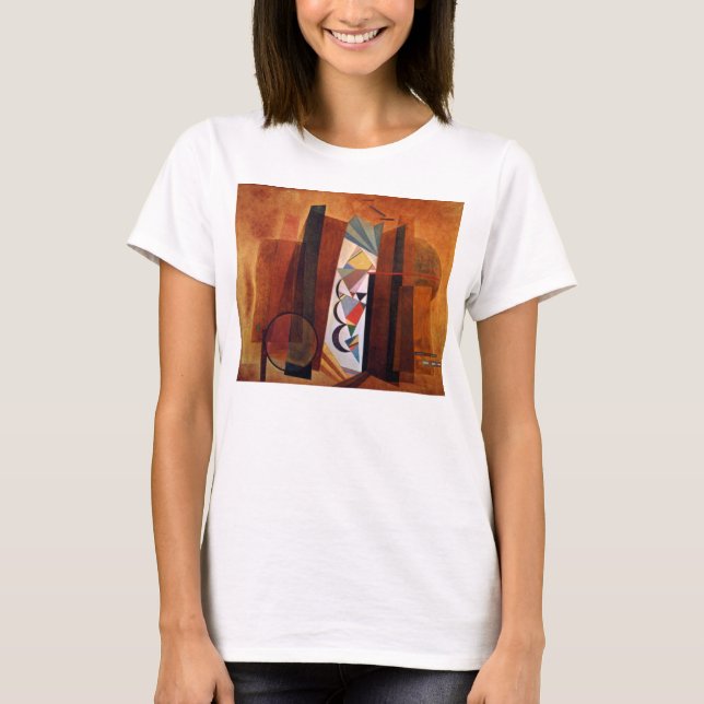 Kandinsky Development in Brown Abstract Painting T-Shirt (Front)