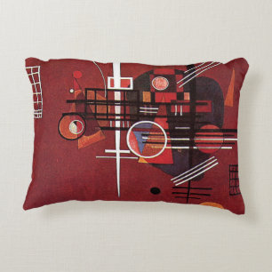 Kandinsky - Dull Red Decorative Pillow