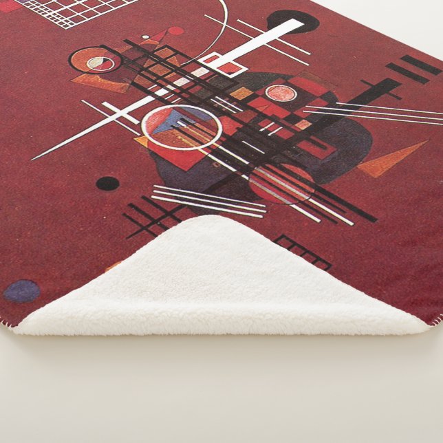 Kandinsky - Dull Red Sherpa Blanket (3/4)