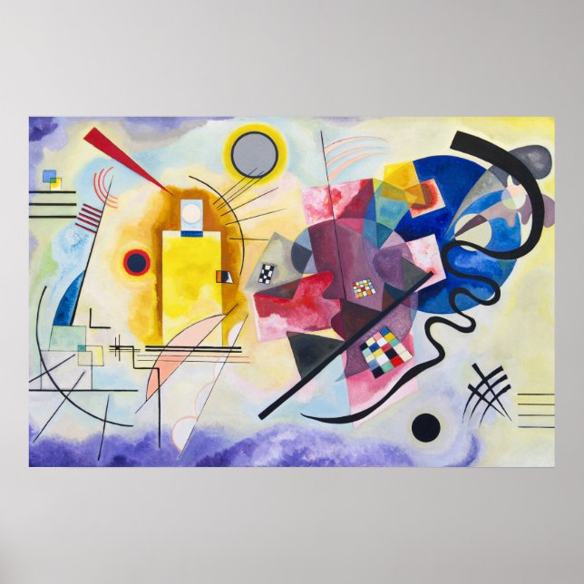 Kandinsky Emotional Symphony in Red, Yellow & Blue Poster (Front)