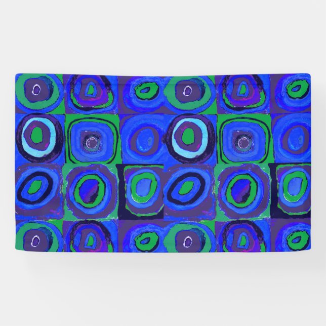 Kandinsky Farbstudie Blue Quadrate Square Circle  Banner (Horizontal)