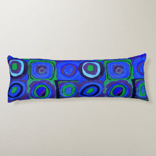 Kandinsky Farbstudie Blue Quadrate Square Circle  Body Pillow