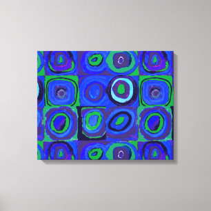 Kandinsky Farbstudie Blue Quadrate Square Circle  Canvas Print