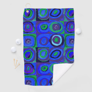 Kandinsky Farbstudie Blue Quadrate Square Circle  Golf Towel