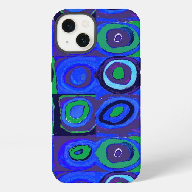 Kandinsky Farbstudie Blue Quadrate Square Circle  iPhone Case (Back)