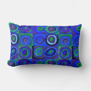 Kandinsky Farbstudie Blue Quadrate Square Circle  Lumbar Pillow