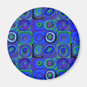 Kandinsky Farbstudie Blue Quadrate Square Circle  Magnet