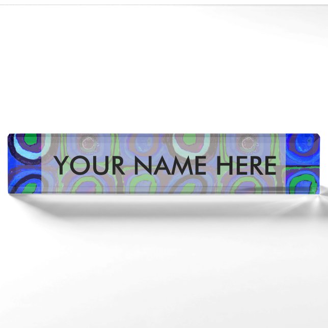 Kandinsky Farbstudie Blue Quadrate Square Circle  Nameplate (Front)