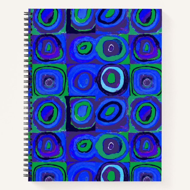 Kandinsky Farbstudie Blue Quadrate Square Circle  Notebook (Front)