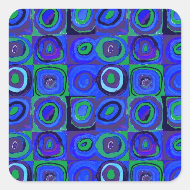 Kandinsky Farbstudie Blue Quadrate Square Circle  Sticker (Front)