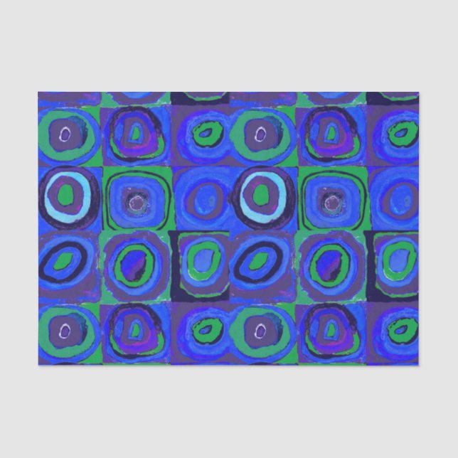Kandinsky Farbstudie Blue Quadrate Square Circle  Tissue Paper (Front)
