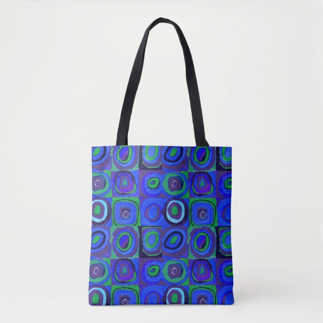 Kandinsky Farbstudie Blue Quadrate Square Circle  Tote Bag (Front)