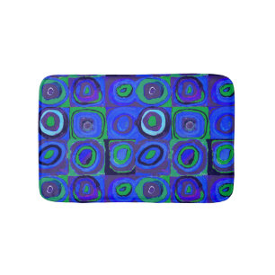 Kandinsky Farbstudie Quadrate Blue Squares  Bath Mat