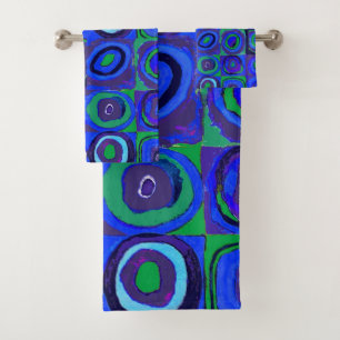 Kandinsky Farbstudie Quadrate Blue Squares  Bath Towel Set