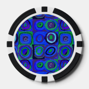 Kandinsky Farbstudie Quadrate Blue Squares  Poker Chips