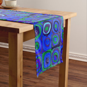 Kandinsky Farbstudie Quadrate Blue Squares Short Table Runner