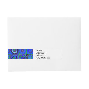 Kandinsky Farbstudie Quadrate Blue Squares  Wraparound Address Label