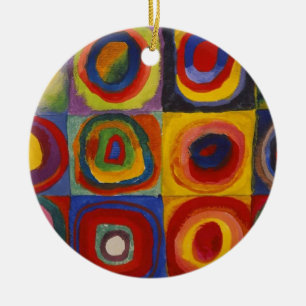 Kandinsky Farbstudie Quadrate Colourful Squares Ceramic Ornament