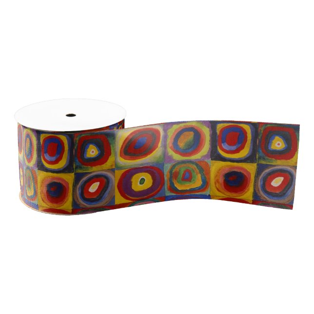 Kandinsky Farbstudie Quadrate Colourful Squares Grosgrain Ribbon (Spool)